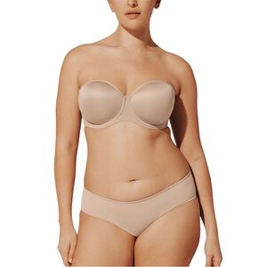 Thirdlove 24/7 Classic Strapless Bra Nude Tan — Size 38F